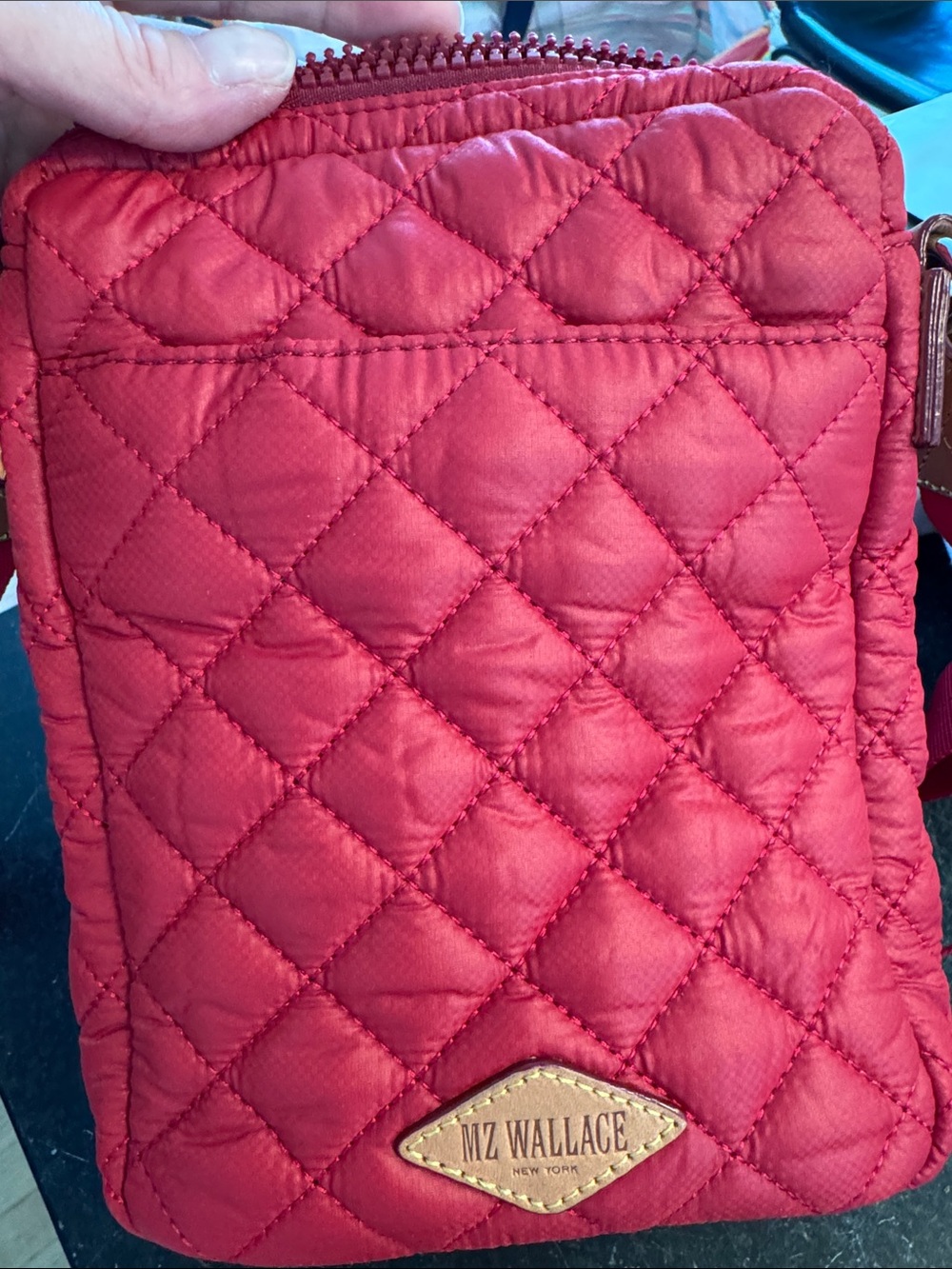 MZ Wallace Cherry Red Quilted Crossbody Bag - Picture 5 of 6